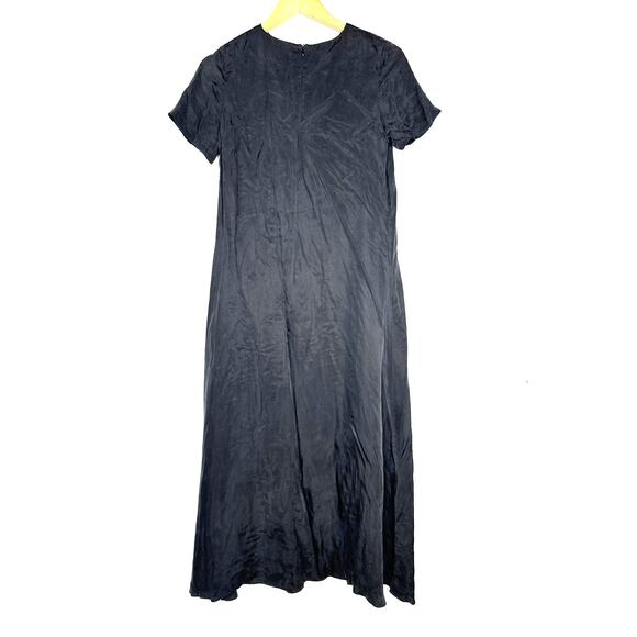 Hatch James Maternity Dress Short Sleeve Crewneck Midi A-Line Black 1 US 4-6 - Picture 3 of 8